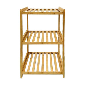 Estante de Almacenamiento de Bambú de Tres Niveles 37x32x73cm, Diseño Minimalista Independiente para Baño, Cocina, Dormitorio, Uso Interior - Product Image 1