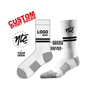 Calcetines deportivos con logotipo personalizado para estudiantes, calcetín informal de tubo medio