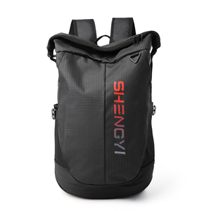 Dropshipping Grid Fabric Roll Top Waterproof <b>Laptop</b> <b>Backpack</b> Men Women Outdoor Cycling Hiking Travel Bag - Product Image 4