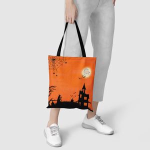 DLBZ Sac de courses en toile personnalisé double face avec poignées en corde, motif dessin animé, écologique, pour fêtes et Halloween, vente en gros - Product Image 4