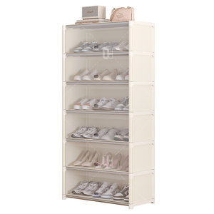 Shoe Rack With Door Dustproof Multi Layer Storage Cabinet For Entryway Large Capacity Shoe Organizer - Product Image 5