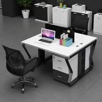 Meubles de bureau de luxe au design moderne, en bois, métal et acier, poste de travail cubique pour ordinateur de bureau pour 3 personnes