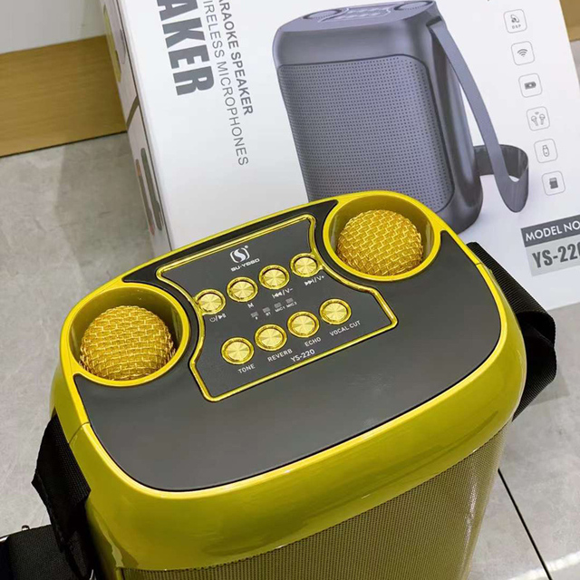 SU.YOSD YS220 Dual UHF Mic Wireless Speaker Outdoor Portable Smart With Karaoke Speaker Wireless Speaker for Home