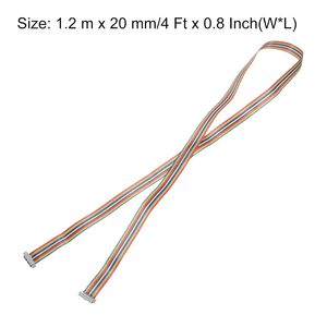 Cable plano recto de PVC Meccanixity Rainbow, paso de 2.54 mm, 16 pines, conector dual hembra gris para bricolaje - Product Image 2