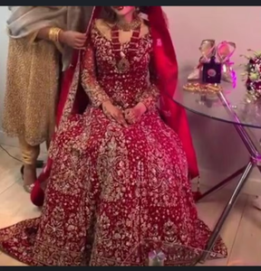 Robe de mariée indienne/pakistanaise élégante belle broderie Zardozi lourde-2019 - Product Image 6