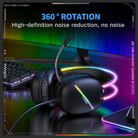 Casques filaires ONIKUMA X33 en gros, écouteurs RGB USB Type-C pour gaming, casques supra-auriculaires avec microphone anti-bruit