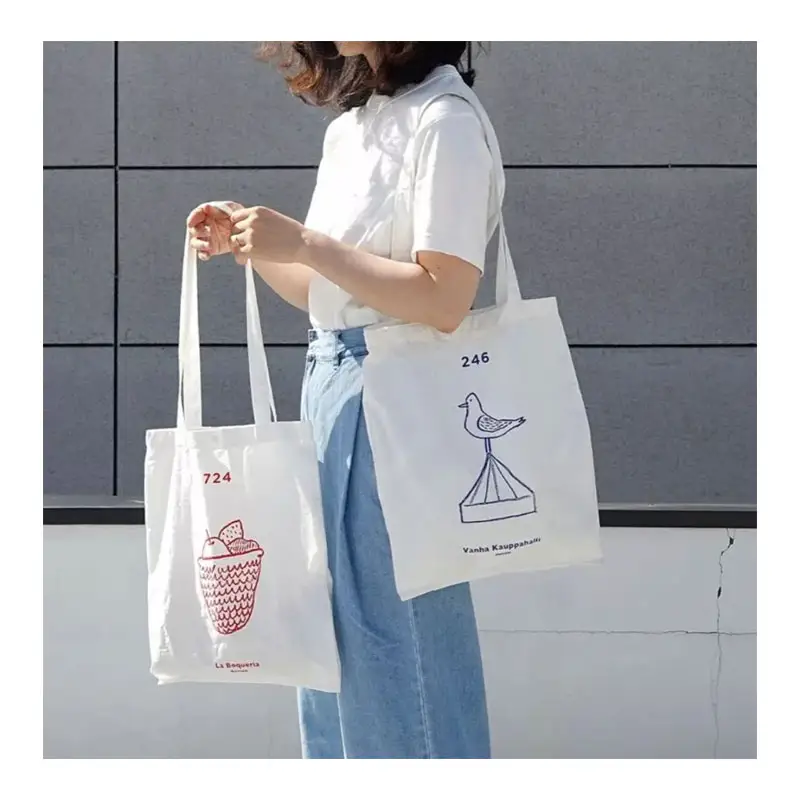 Tùy chỉnh 12oz cotton hữu cơ mua sắm Tote Túi Vải Tote túi với tùy chỉnh in logo