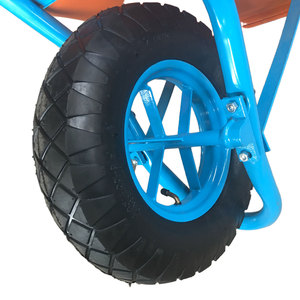 Brouette de chantier robuste WB6401 avec roue pneumatique 4.00-8, brouette de jardin avec plateau métallique thermolaqué - Product Image 3