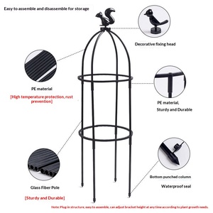 เสาค้ำต้นไม้รูปนกสีดำสำหรับปลูกดอกไม้ ระเบียงบ้าน ไม้เลื้อย เช่น ดอกกุหลาบ ดอกเคลมาติส ไม้ประดับ เช่น ดอกชลัมเบอร์เกรา - Product Image 2