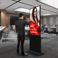 Kiosco de pantalla de vídeo LCD Android vertical de 32 pulgadas, soporte de suelo para interiores, tótem publicitario con función de animación para uso en ascensores