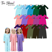 Combinaison longue en tricot respirant pour petites filles, automne-hiver, imprimé personnalisé