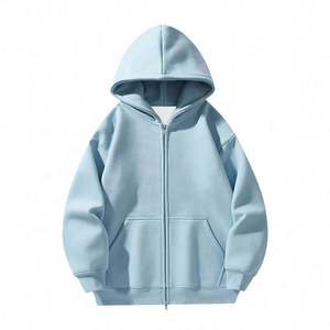 Sweat à capuche ample personnalisé unisexe, streetwear, veste d'entraînement avec fermeture éclair intégrale, veste en polaire - Product Image 4