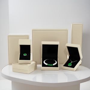 Luxury Fashion Custom Brushed Leather Jewelry Boxes Set Wholesale Custom Pu Leather Jewelrybox for Earrings Pendants <b>Rings</b> - Product Image 4