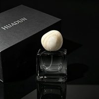 Flacons de parfum pour hommes de style moyen-oriental, forme carrée, 50 ml, fond épais, flacons de parfum de 50 ml avec couvercle de luxe