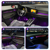 KYNCHO pour Volkswagen Golf 8, kit d'éclairage ambiant pour voiture, 64 couleurs, lumière symphonique LED, éclairage intérieur automobile, lampe décorative 12V pour voiture