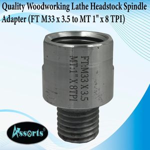 ASSORT Quality Woodworking Lathe Headstock <b>Spindle</b> Adapter Alloy Steel FT M33 X 3.5 to MT 1" X 8 TPI - Product Image 3