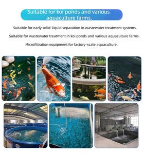 Filtres de microfiltration pour bassins à koïs, filtres d'aquariums, filtres à tambour rotatif pour poissons rouges et eaux usées, et processeurs pour l'élevage de poissons - Product Image 6
