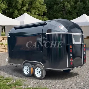 Customized Black Coffee Ice Cream <b>Catering</b> Cart Street Hamburger <b>Taco</b> Food <b>Truck</b> <b>Mobile</b> Food Trailer for Sale - Product Image 1