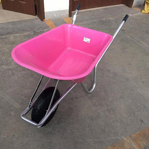 गुलाबी व्हीलबैरो 1 पहिया वैगन यार्ड गार्डन डोली लॉन उपयोगिता डंप कार - Product Image 1