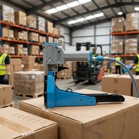 Agrafeuse pneumatique robuste TOUA TS3519 pour la fermeture de cartons – Agrafeuse de scellage de boîtes pour lignes d'emballage en entrepôt