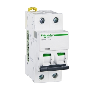 Schneider Miniature <b>Circuit</b> <b>Breaker</b> IC65N 2P C2A A9F18202 2P C2A 1P-4P 1-63A Complete Models - Product Image 1