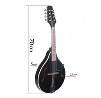 Instrument folklorique Mandala Sunset Black Mandoline à huit cordes Instrument occidental Mandala Guitare