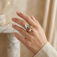 Bague Papillon Chinoise Faite Main en Cloisonné, Réglable, Vintage, Émail, Bijou Culturel Tendance pour Femme
