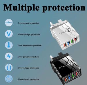 Multi USB <b>Plug</b> Charger <b>UK</b> 4-Port USB Wall Charger QC 3.0 3.1A Fast Charging With <b>Smart</b> Device-Adaptive for All Smartphone - Product Image 5