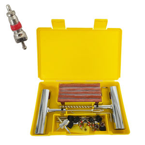 Kit de réparation de pneus d'urgence robuste pour voiture et vélo avec poignée en T, ensemble de réparation de crevaison et de patchs - Product Image 1