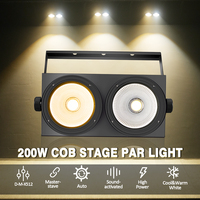 Luz Par LED COB de 200W, 2x100W, Iluminación de Escenario, Blanco Frío y Cálido 2 en 1, DMX, DJ, Fiesta, Boda, Luces de Seguimiento, CRI80, IP20