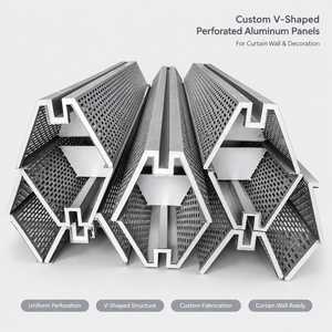 <b>Artistic</b> Perforated Metal Curtain <b>Wall</b> <b>Panel</b> Irregular Surface Effect Good Light Transmission For Commercial Complex Facade - Product Image 1