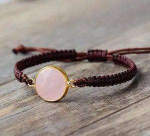 Bracelets en macramé, Bijoux pour femmes, breloque en <span class=keywords><strong>pierre</strong></span> naturelle, chaîne tressée, Bijoux d'<span class=keywords><strong>amitié</strong></span>, vente en gros - Product Image 2