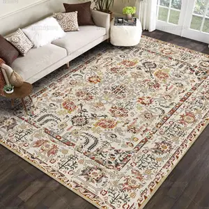 Hot Sale Wholesale Custom Vintage Large Size Alfombra Faux Fur Carpet Non-slip Living Room Fluffy Bohemian Rug And Mat