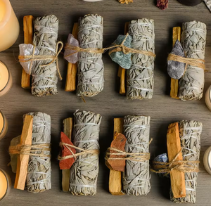 Kit de purification en gros de sauge blanche en vrac avec bâtonnets de Palo Santo, cristaux de guérison, purification de la maison, énergie négative, encens spirituel - Product Image 4
