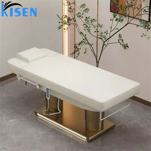 Lit de massage chauffant électrique KISEN Gold Base à 3 moteurs, lit de beauté facial réglable, télécommande manuelle, lit de soin spa - Product Image 1