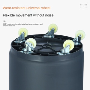 Grande poubelle commerciale de 120 L avec couvercle à charnière, roues et <span class=keywords><strong>bac</strong></span> en plastique épais, <span class=keywords><strong>bac</strong></span> de collecte extérieur à ouverture supérieure, bacs à ouverture supérieure - Product Image 4