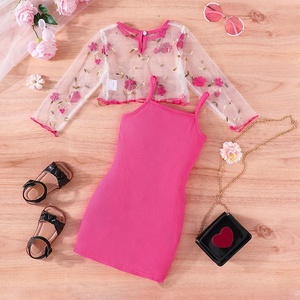 Ropa Casual al por Mayor de Fábrica para Niños, Vestido de Otoño para Niñas con Flores, Top de Malla, Vestido Amarillo, Disfraz para Bebés - Product Image 2