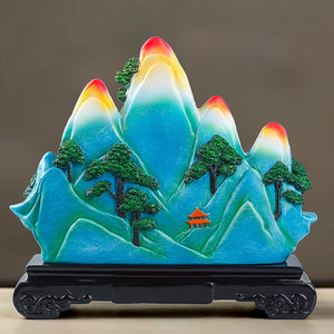 Resin Fu Character <b>Ornament</b> Mountain Landscape Home Decoration Gift Artistic Sculpture - Product Image 3