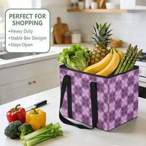 Organizadores de Maletero Plegables Impermeables de Nailon con Diseño Ulu Púrpura Hawaiano, Organizador de Coche, Bolsas de Compras Reutilizables con Impresión Personalizada - Product Image 5