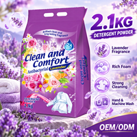Lessive en poudre à la lavande de haute qualité 2,1 kg, mousse riche, écologique, portable, détachant pour vêtements