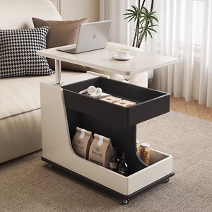 Phong cách hiện đại Gỗ + kim loại hình chữ nhật màu đen Bàn cà phê với 2 tầng của lưu trữ đồ nội thất phòng khách - Product Image 5