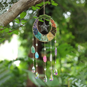 7 Chakra pietre guarigione agata pietra di cristallo stella <span class=keywords><strong>Dreamcatcher</strong></span> campanelli eolici arazzi accessori per decorazione - Product Image 5