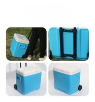 Glacière-chariot multifonctionnelle portable LIHENG 30L avec poignée et roues pour l'extérieur – Boîte isotherme pour aliments frais