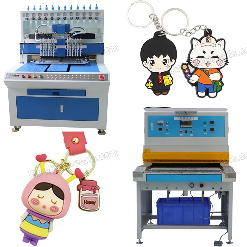 12 color automatic dripping machine for soft PVC keychain making