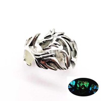 OEM & ODM Bague en Acier Inoxydable Dragon Ethnique Argent Tendance Style Incrustation Ouverture Large Index Doigt pour Hommes et Femmes Couples