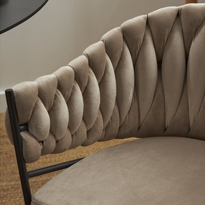 Patas de muebles de metal de lujo moderno con sillón de terciopelo, sillas de tela para apartamento, restaurante, sala de estar, silla de comedor - Product Image 5