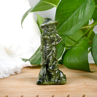 Figura de Bruja Tallada en Cuarzo Rosa, Piedra Natural Curativa, Pulida, para Regalo de Halloween, Venta al Por Mayor