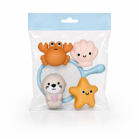 Jouets flottants cognitifs en forme d'animaux marins lumineux, ensemble de pêche avec épuisette, jouet de bain en vinyle pour enfants, cadeau pour enfants