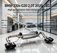 Échappement Catback Valvetronic Haute Performance à Quatre Sorties en Acier Inoxydable SS304 à Fixation Directe pour BMW 330e G20 B48 2.0T 2020-2023 avec Valve d'Échappement
