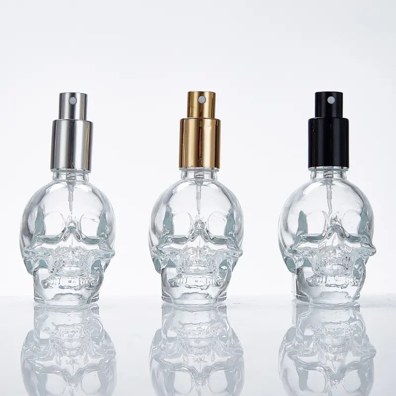 Envase de perfume de cristal transparente de aspecto único de Homay, botella de 50ml con bomba de pulverización para cosmética